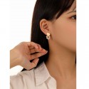 French retro natural freshwater pearl bead earrings