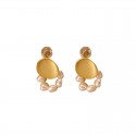 French retro natural freshwater pearl bead earrings
